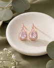 Pink Stone Square Design Earrings