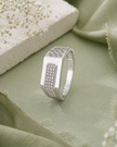 Cutwork Side Pavé cz 925 sterling Silver Ring for men