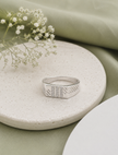 Modern Diamond Line Ring for Men 925 Sterling Silver