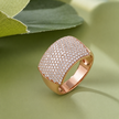 Bold CZ Diamond 925 Sterling Silver Rose Gold for Men