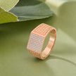 Elegant Diamond Cluster 925 Sterling Silver Rose Gold Ring for Men