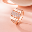 Cluster CZ Diamond 925 Sterling Silver Rose Gold Ring for Men