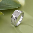 925 sterling silver men’s rectangular CZ cluster statement ring