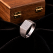 Diamond Texture Statement Ring for Men 925 Sterling Silver