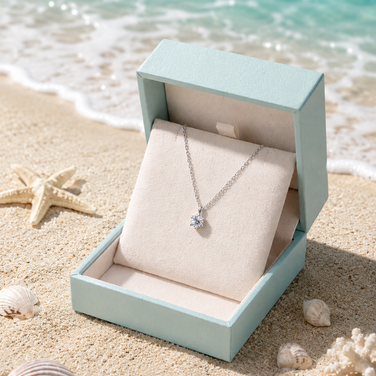 Elegant Solitaire Pendant Necklace in 925 Sterling Silver