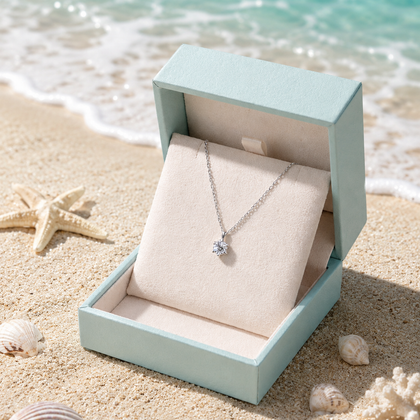 Elegant Solitaire Pendant Necklace in 925 Sterling Silver