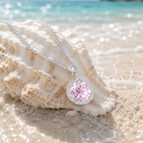 Blush Aura Diamond 925 Sterling Silver Pendant Chain for Women