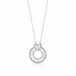 Circle Heart Diamond 925 Sterling Silver Pendant Chain for Women