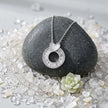 Circle Heart Diamond 925 Sterling Silver Pendant Chain for Women