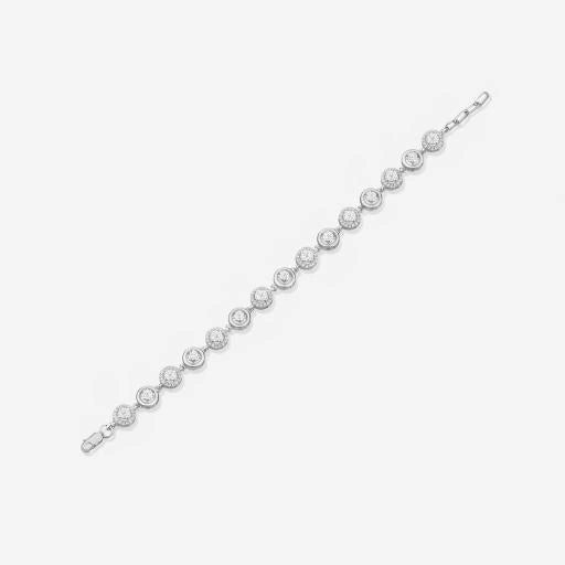 Halo Diamond Adjustable Silver Bracelet for Women