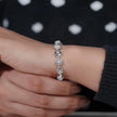 Halo Diamond Adjustable Silver Bracelet for Women