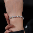 Halo Diamond Adjustable Silver Bracelet for Women
