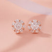 Classic Diamond CZ Rose Gold Stud Earrings