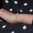 Round Diamond Adjustable Silver Bracelet for Women