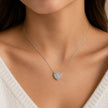 Classic Heart Stone 925 Sterling Silver Pendant Chain for Women