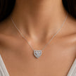 Classic Heart Stone 925 Sterling Silver Pendant Chain for Women