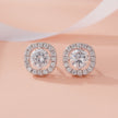 Classic Round Halo CZ Stud Earrings