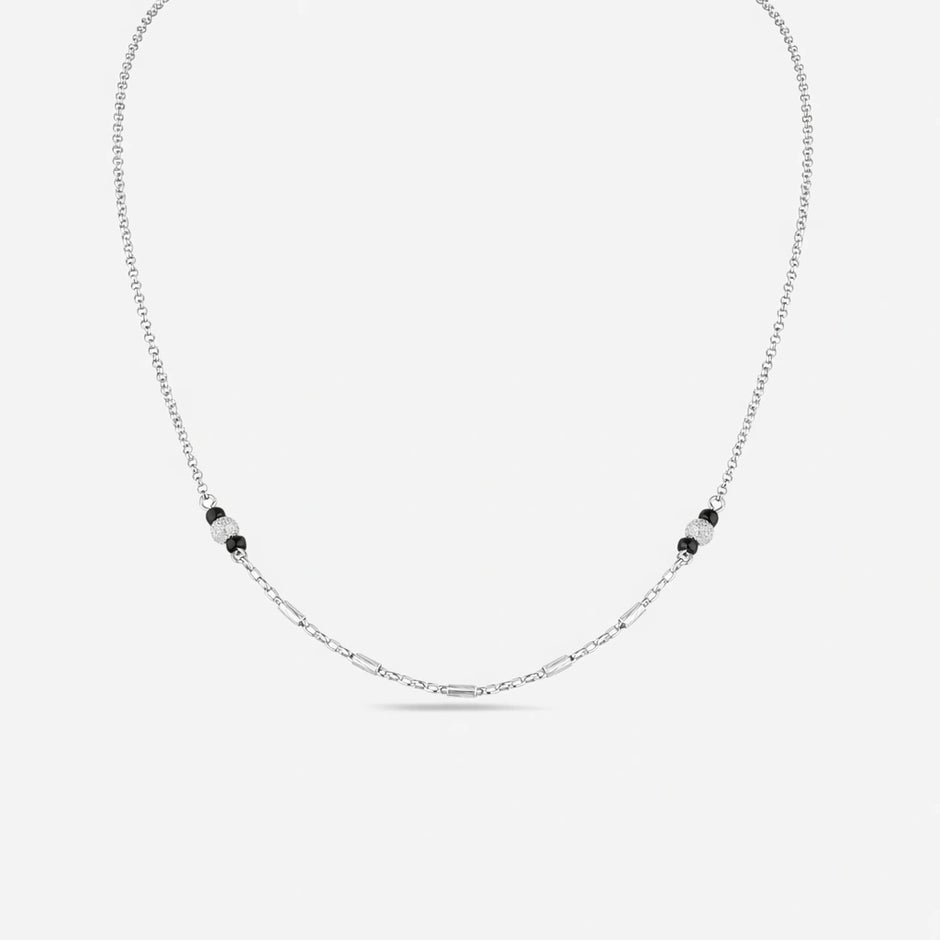 Classic Silver Beaded 925 Sterling Silver Mangalsutra for Women
