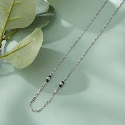Classic Silver Beaded 925 Sterling Silver Mangalsutra for Women