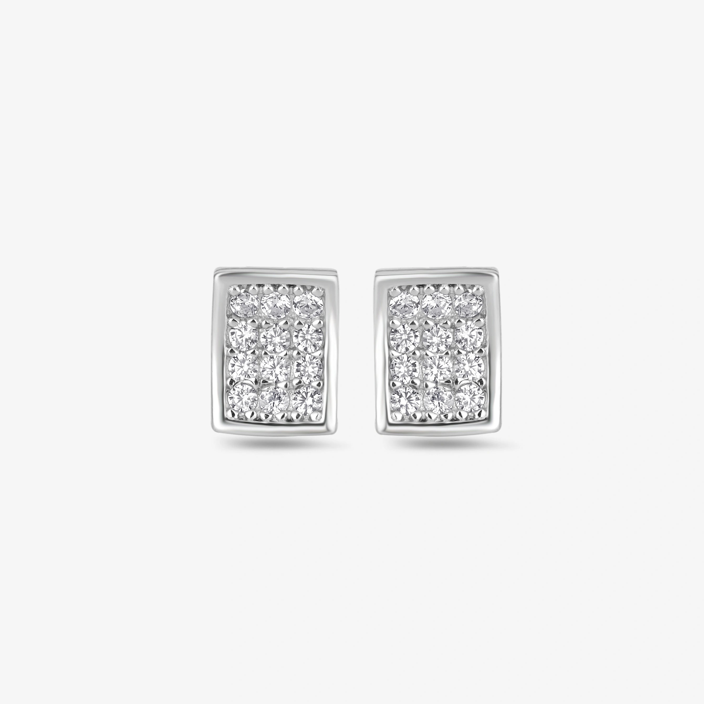Square 925 silver stud earrings