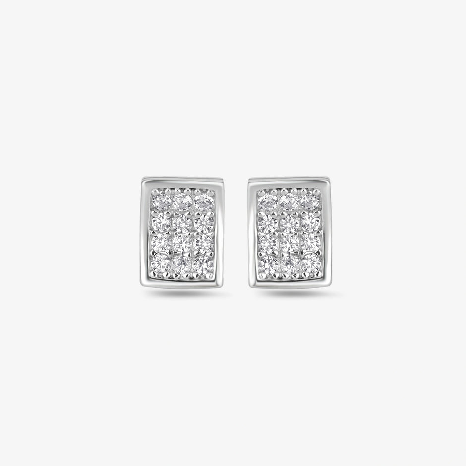 Square 925 silver stud earrings