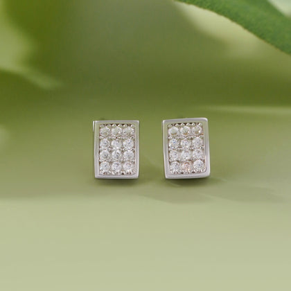 Square 925 silver stud earrings