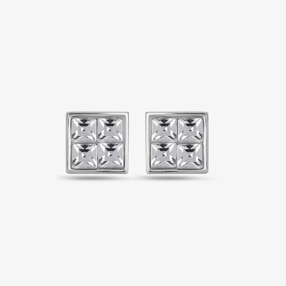 Classic Square Diamond Stud Earrings