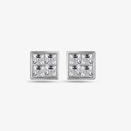 Classic Square Diamond Stud Earrings