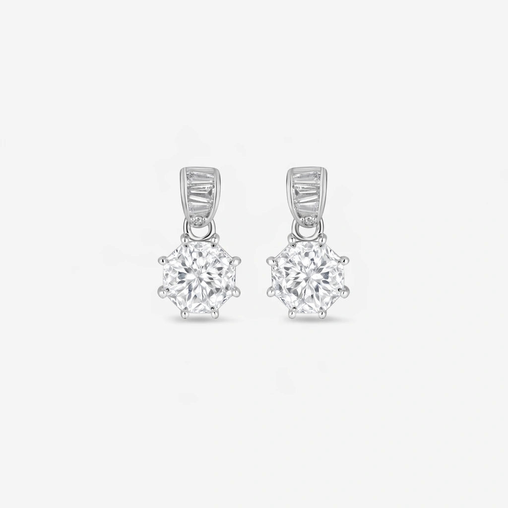 Classic White Diamond Drop Earrings