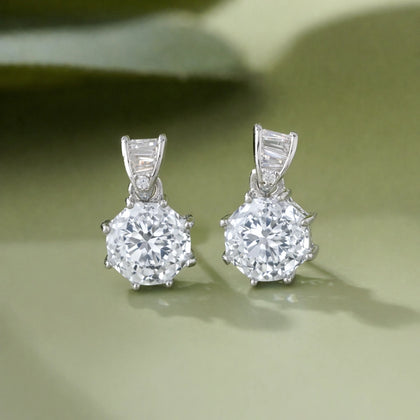 Classic White Diamond Drop Earrings