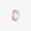 Classic Modern Two Tone Accent 925 Sterling Silver Rose Gold Couple Band for Men