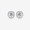 Classic Round Halo CZ Stud Earrings