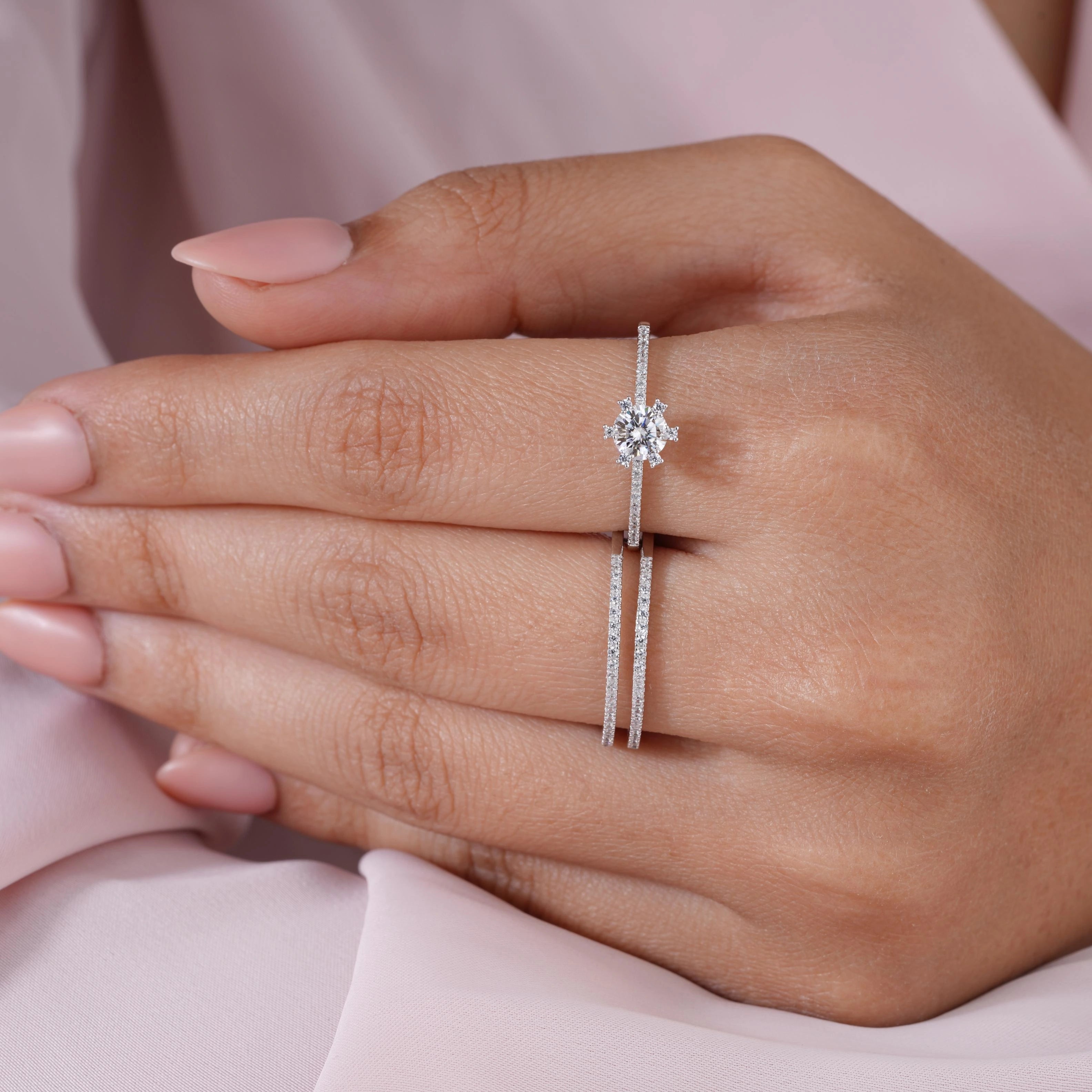 Silver Ring With Dimond 