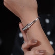 Minimal Diamond Bar Silver Bracelet for Women