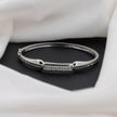 Minimal Diamond Bar Silver Bracelet for Women