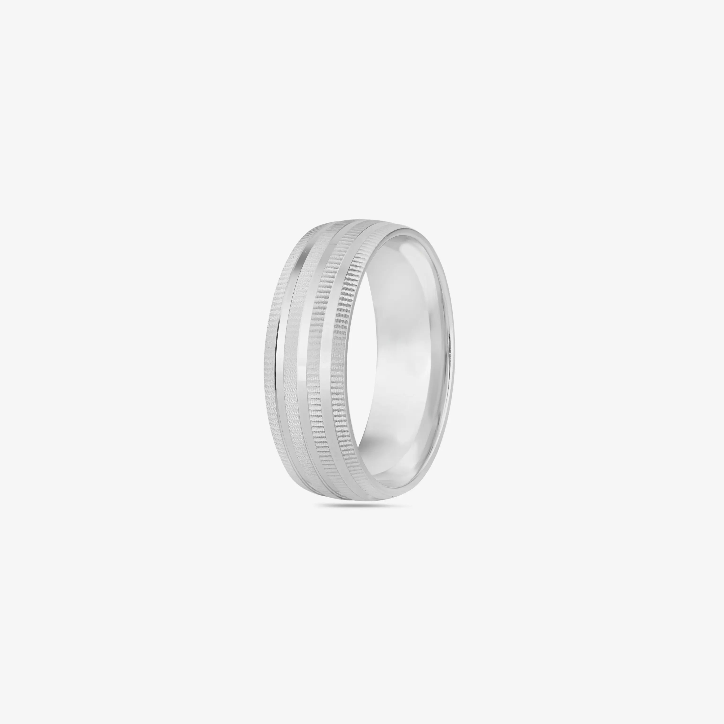 Luxury 925 Sterling Silver Men’s Ring with Modern Textured Design 