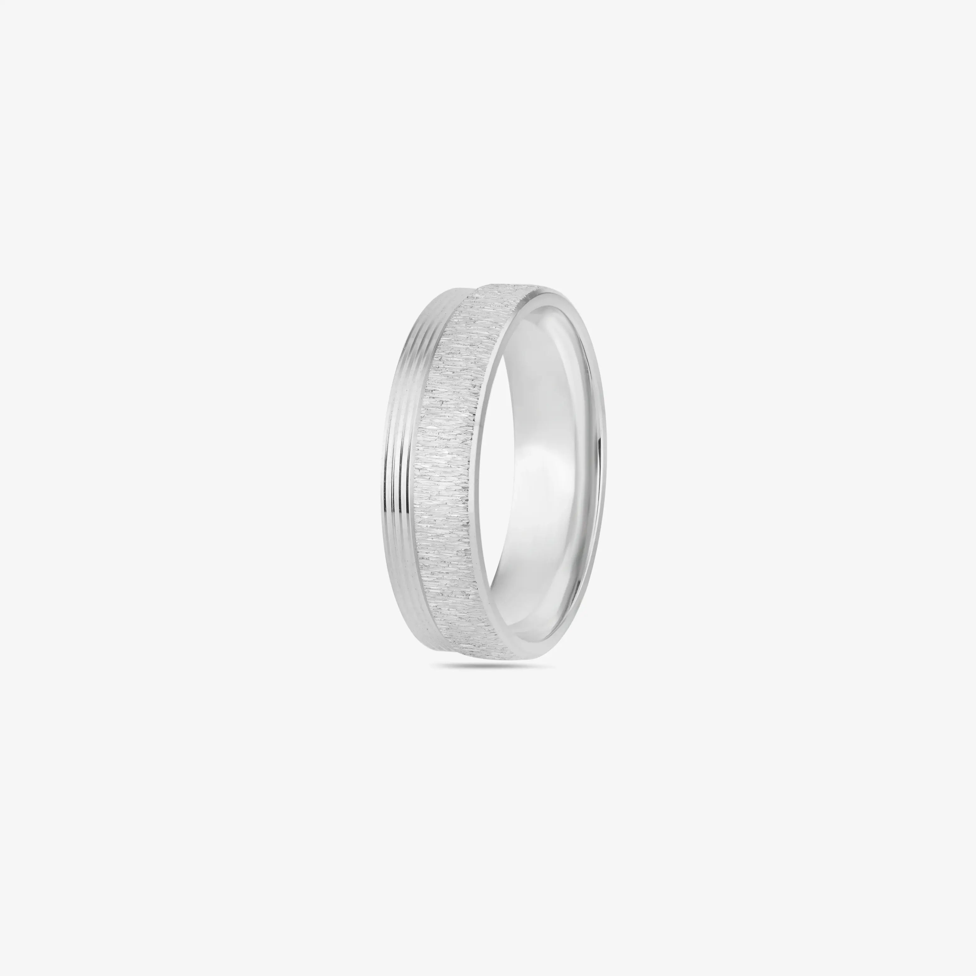 Men’s Sterling Silver Ring with Black Line Detail