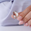 Men’s Sterling Silver Ring with Black Line Detail