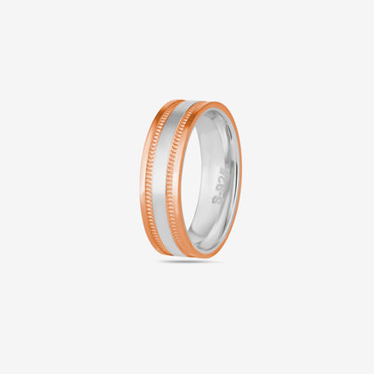Clean Flat Design Rose Gold Ring on Hand