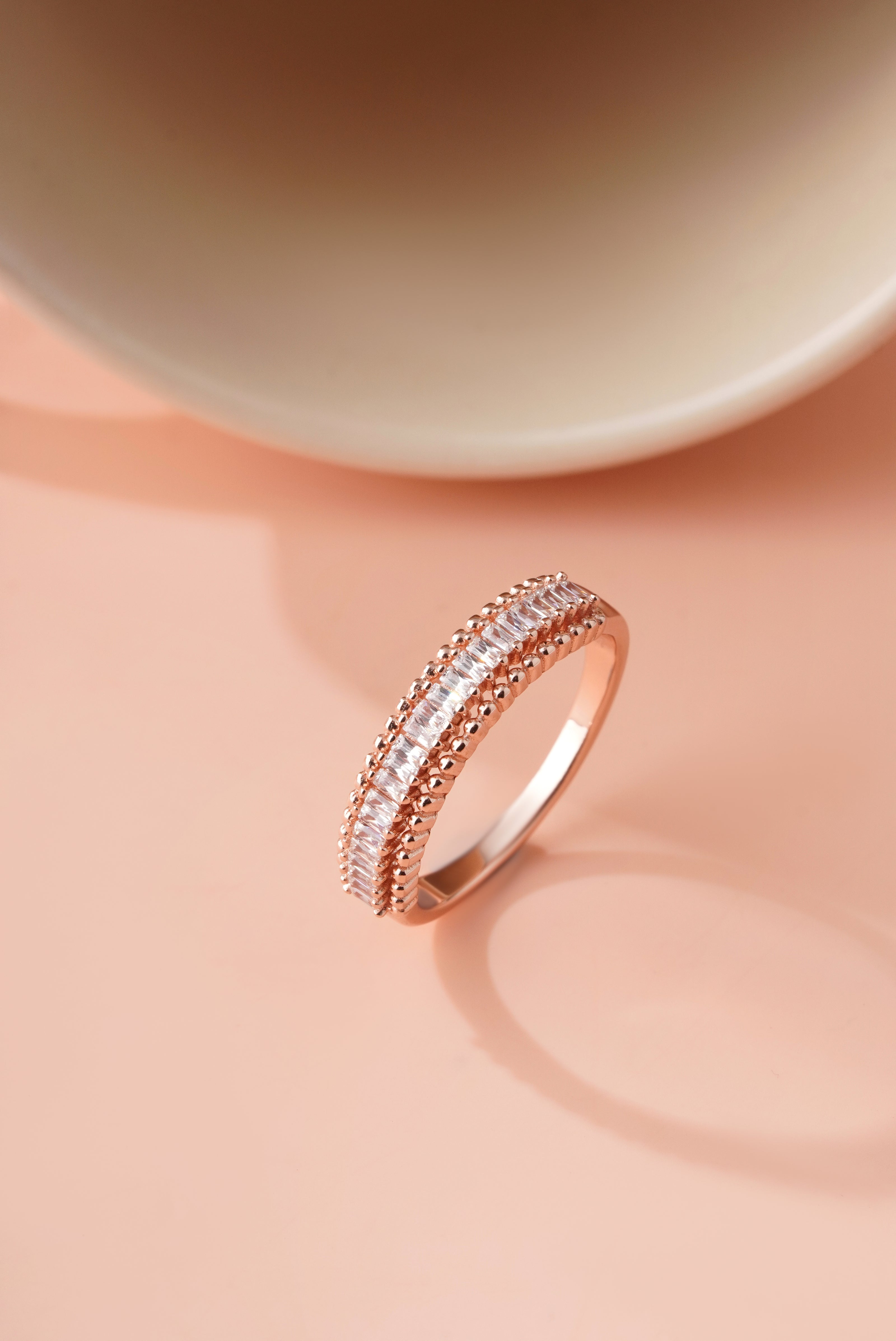 Square Diamond Band Rose Gold Ring
