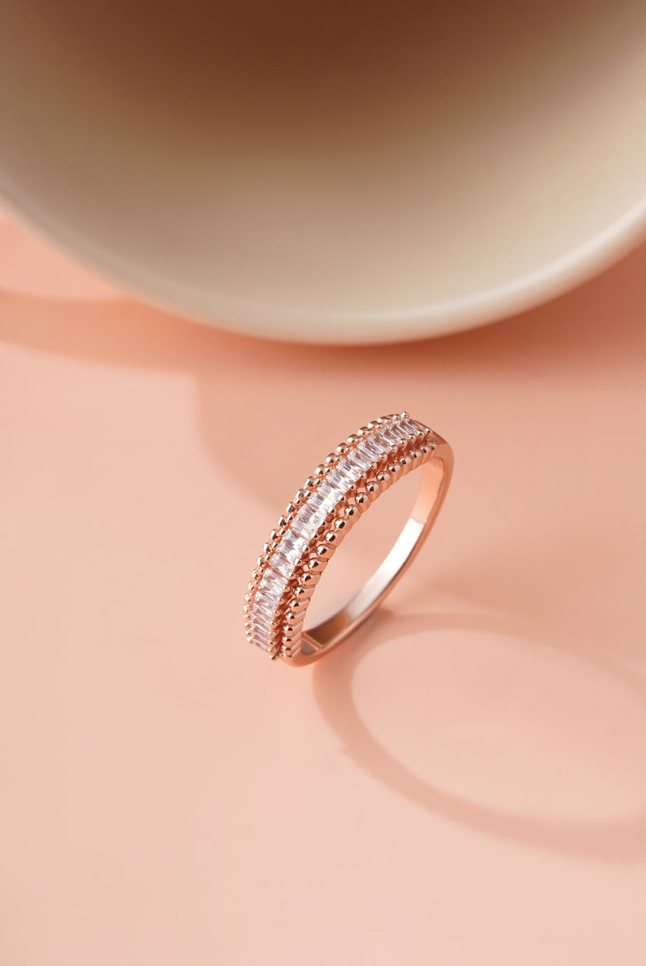 Square Diamond Band Rose Gold Ring