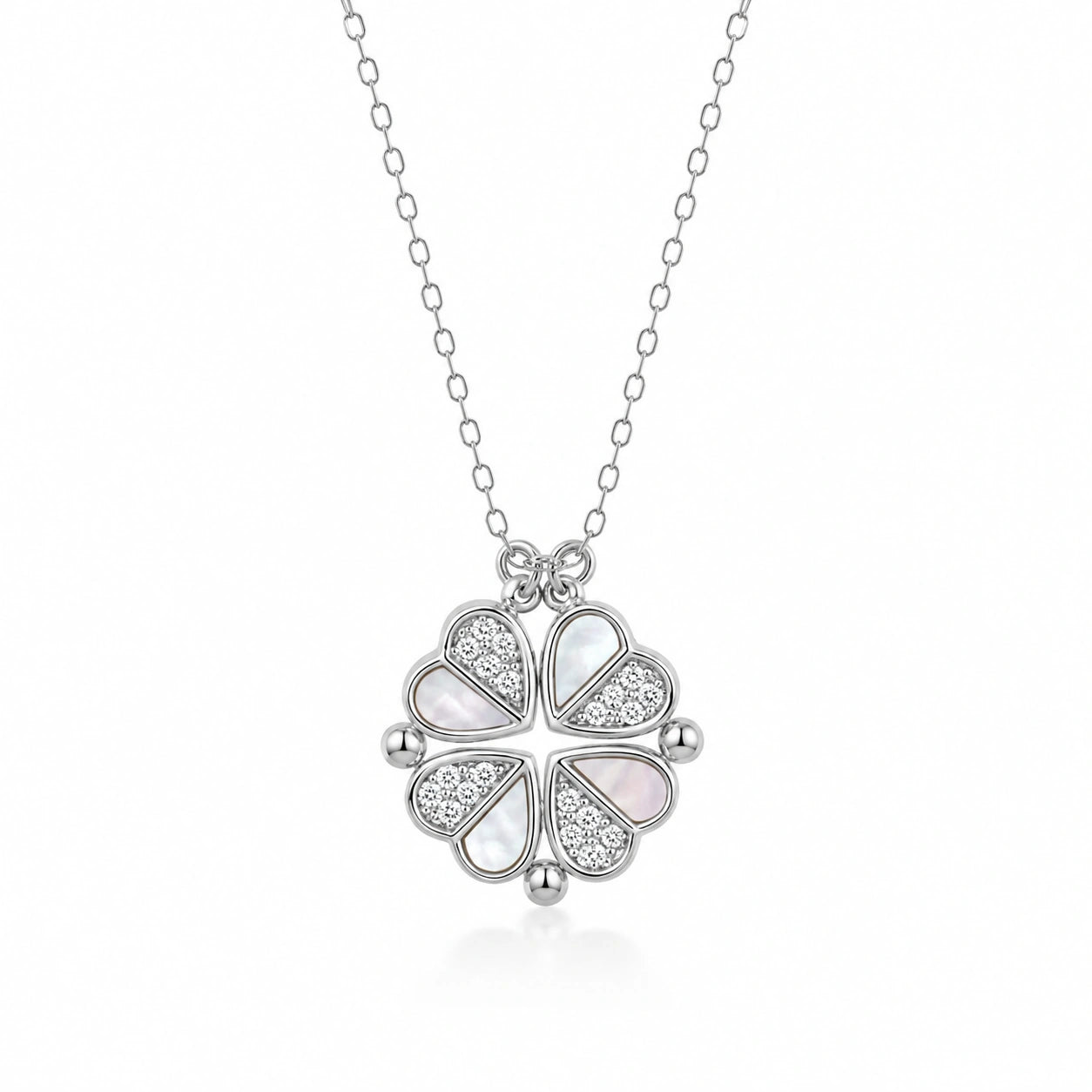 Clover Diamond 925 Sterling Silver Pendant Chain for Women