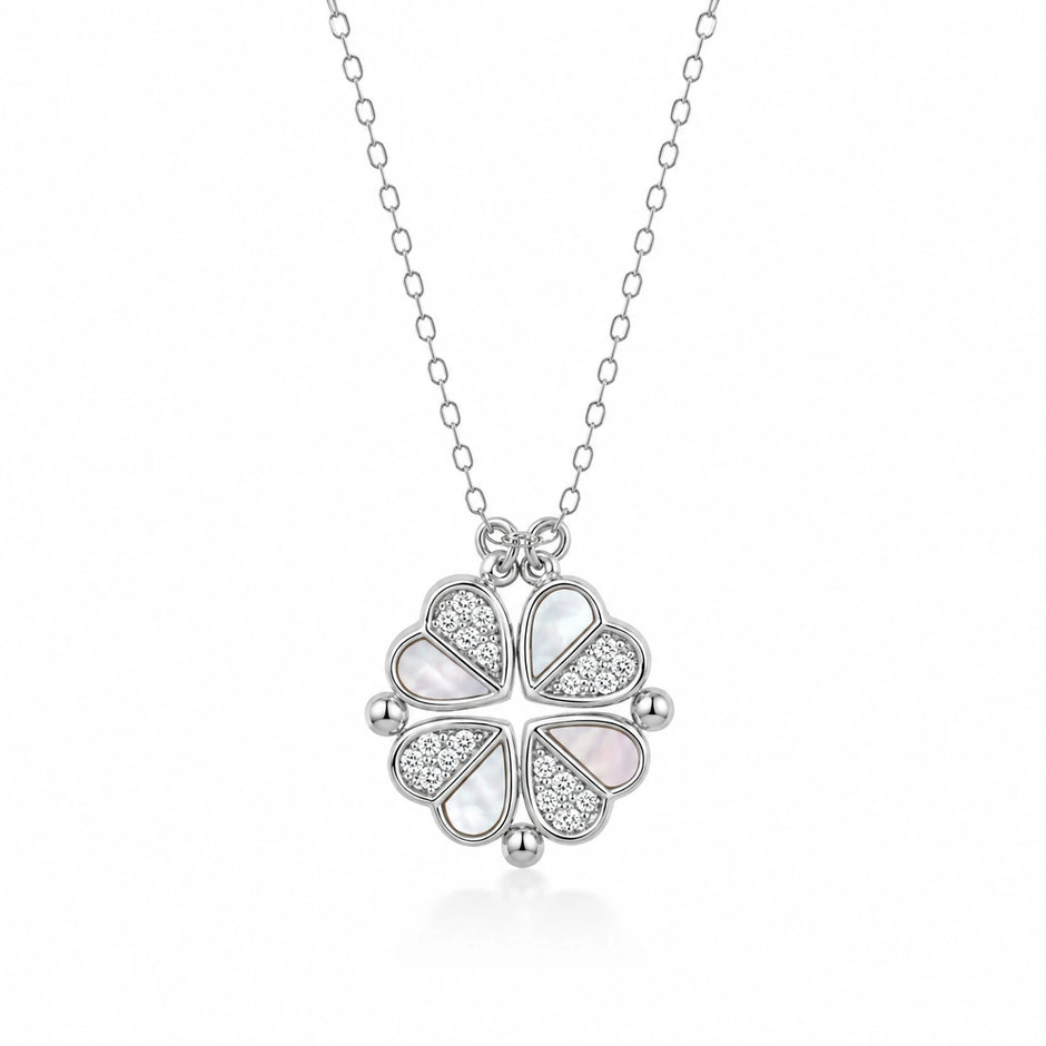 Clover Diamond 925 Sterling Silver Pendant Chain for Women