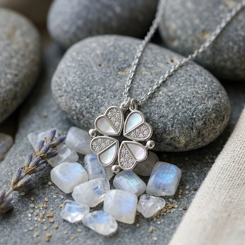 Clover Diamond 925 Sterling Silver Pendant Chain for Women