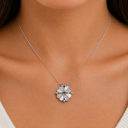 Clover Diamond 925 Sterling Silver Pendant Chain for Women