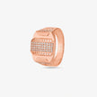Bold Luxe Diamond CZ Rose Gold Plated 925 Sterling Silver Ring for Men