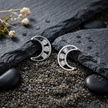 Crescent Moon CZ Diamond 925 Sterling Silver Stud Earrings for Women