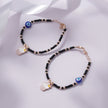 Crowned Cupcake Evil Eye Beaded 925 Sterling Silver Rose Gold Kid's Bracelet