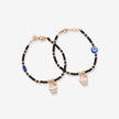 Crowned Cupcake Evil Eye Beaded 925 Sterling Silver Rose Gold Kid's Bracelet