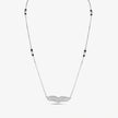 Crystal Leaf Design 925 Sterling Silver Mangalsutra for Women